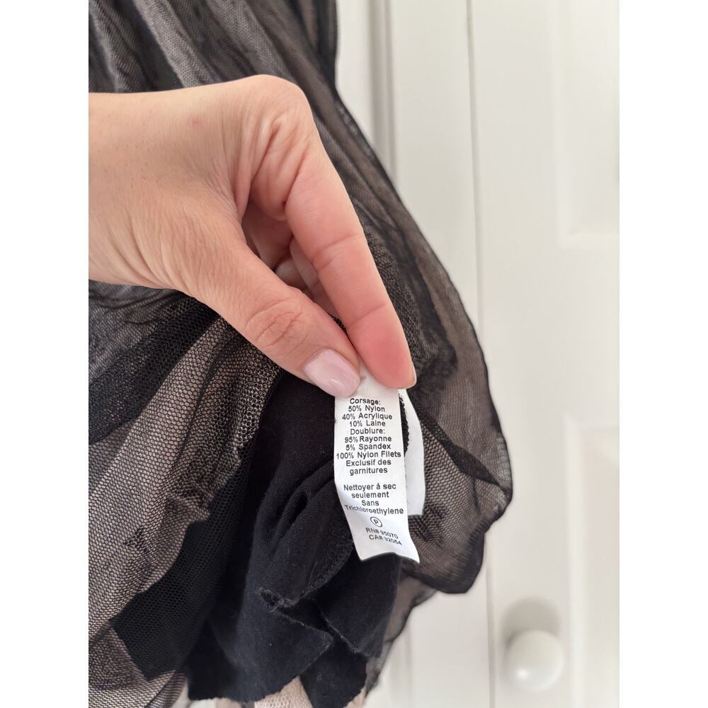 Weston Wear XS Sheer Black Tulle Midi Dress - Picture 8 of 10